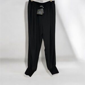Lanvin Paris 💯 % Triacetate silky material black pants new with tags size large